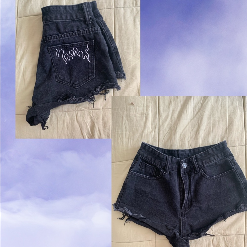 Shein flame detail shorts